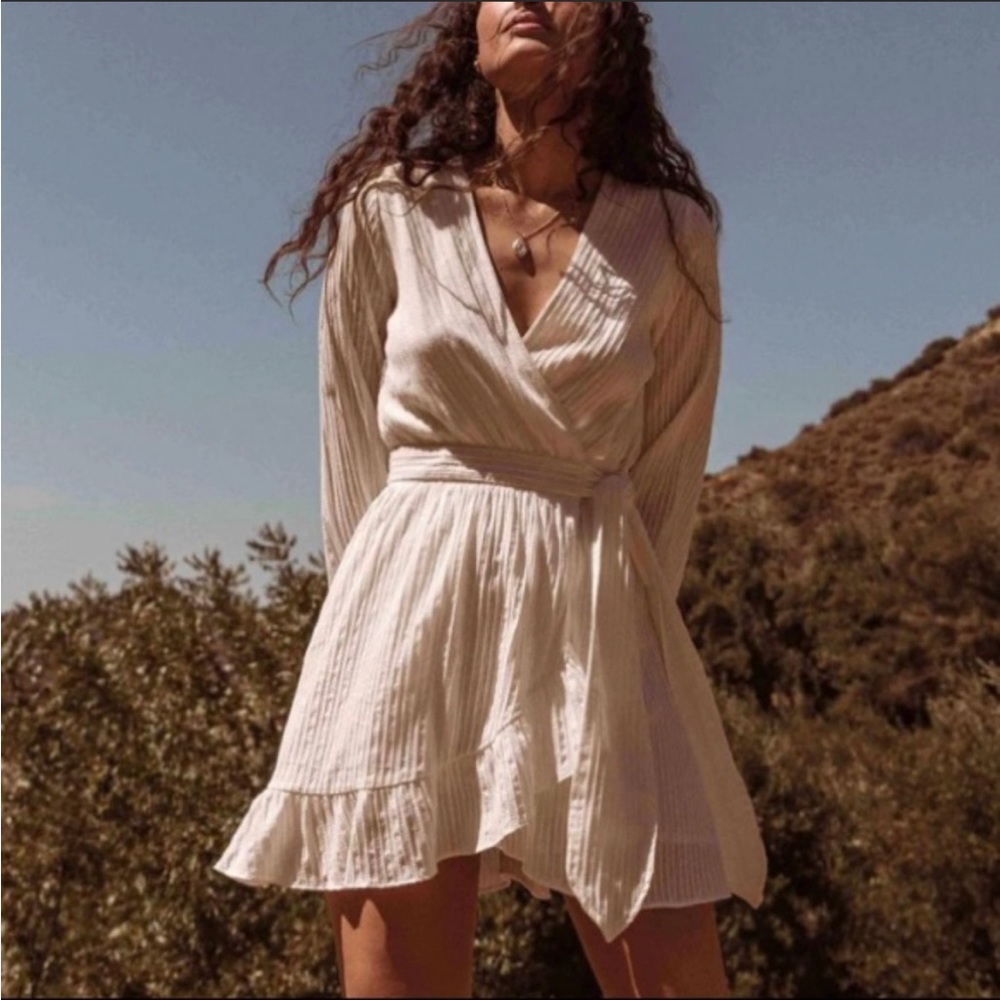 Lost + Wander Travel Light long sleeve wrap dress